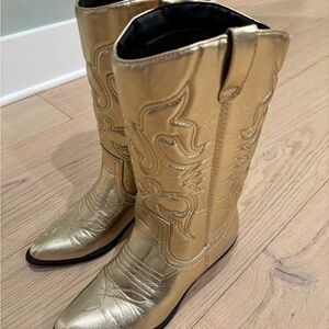 Soda Gold Heeled Boots